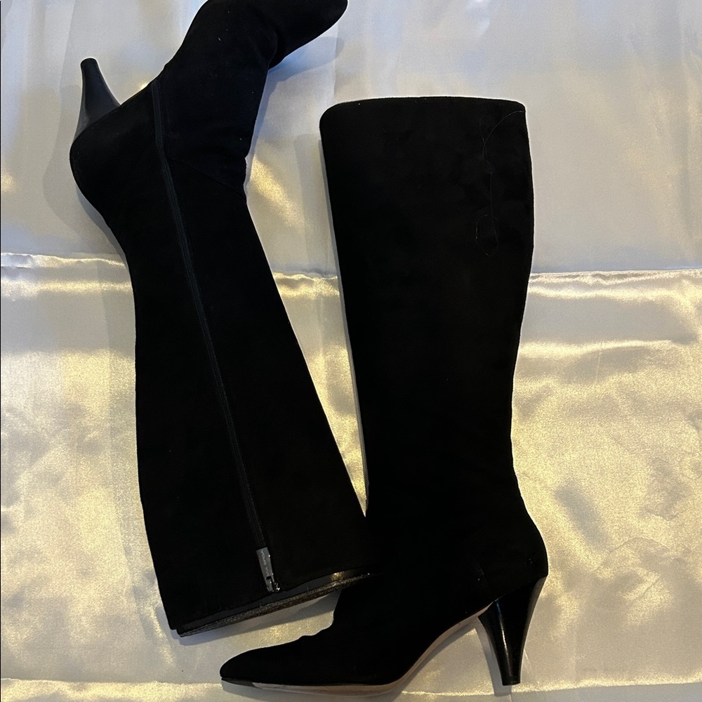 Via Spiga Elegant Black Suede Knee-High Women's Boots